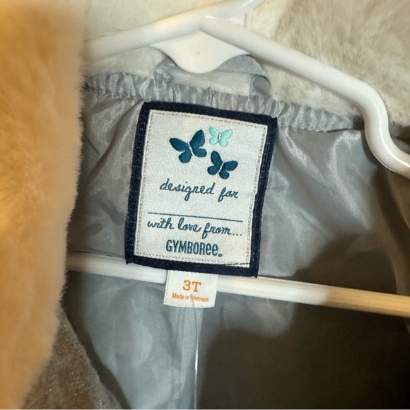NWT Gymboree toddles size 3 silver sparkling jacket with faux fur collar - Picture 3 of 7